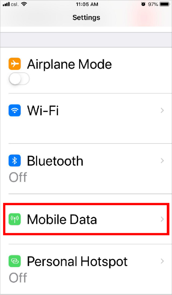 Network Selection: 1. Enter to "Setting" Menu & select "Mobile Data"